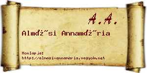 Almási Annamária névjegykártya